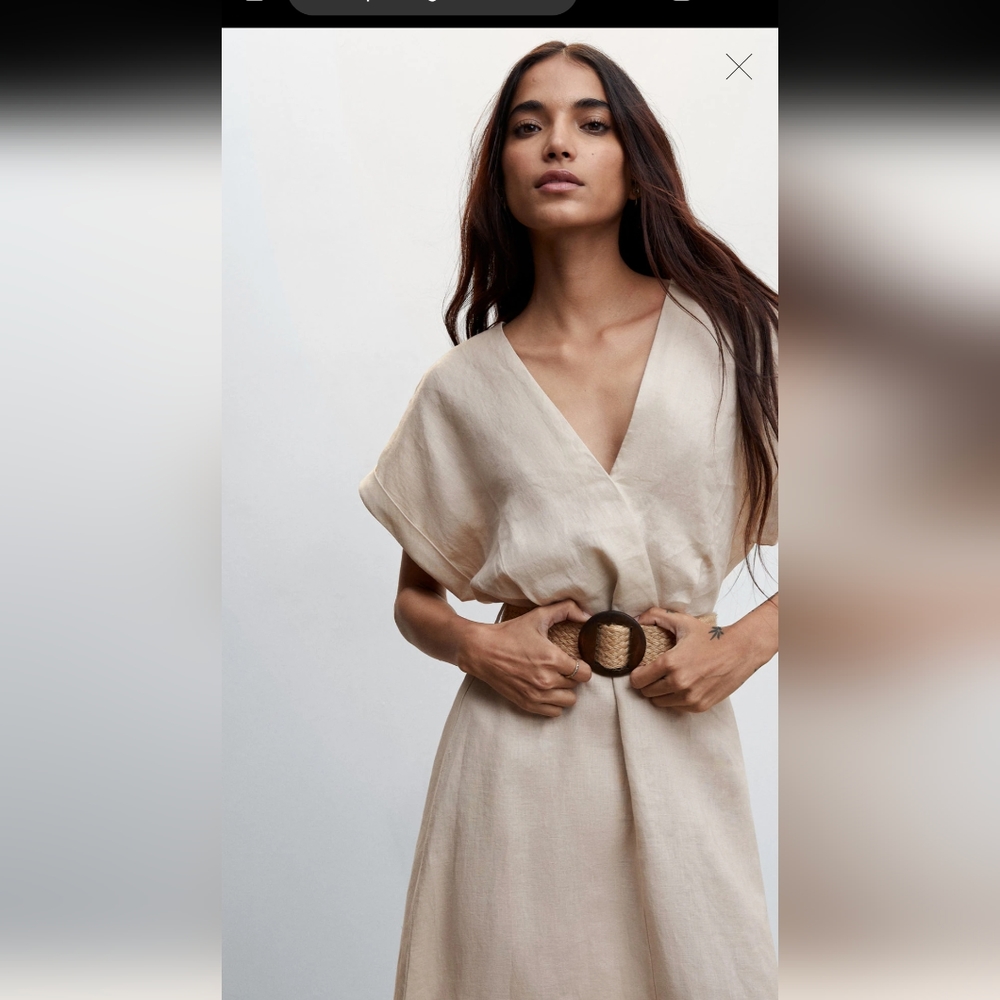 Mango Beige Midi Dress - Picture 4 of 4